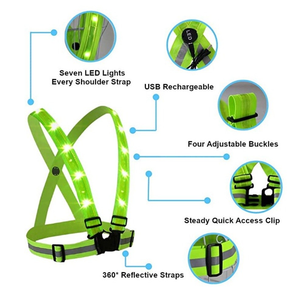 Nuevo Chaleco de Seguridad LED - Running Gear Green reseña y precio